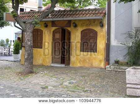 Old Historic Building In Bohemian Quarter Of Skadarlija Belgrade Serbia Europe