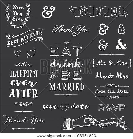 chalkboard wedding typography