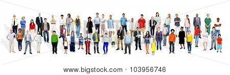 Large Group of Multiethnic People Various Occupations Concept