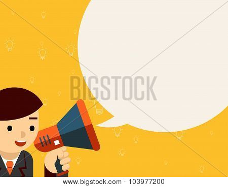 Businessman with megaphone