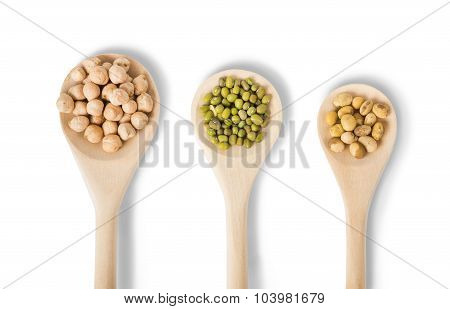 Soybeans, Mung Beans And Chickpea
