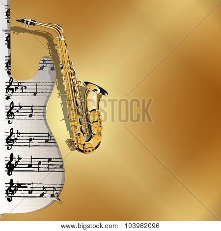 musical background in gold style