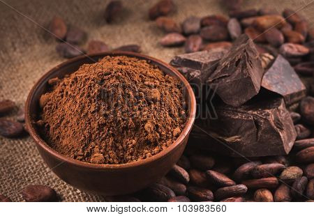 Raw Cocoa Beans,  Powder, Chocolate