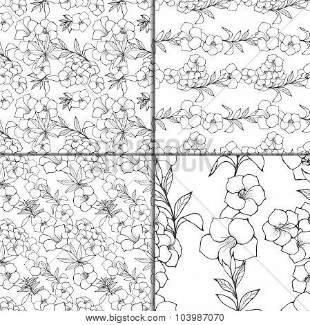 Seamless floral pattern set