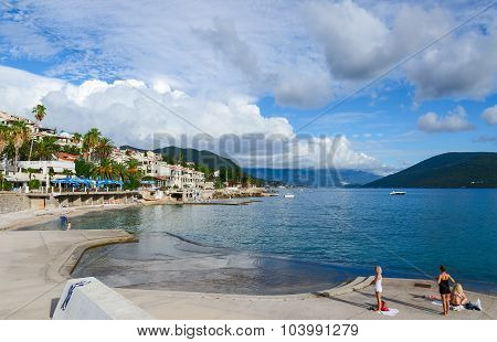 Beaches On The Waterfront In Herceg Novi, Montenegro