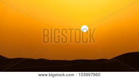 Sunset in Dubai desert