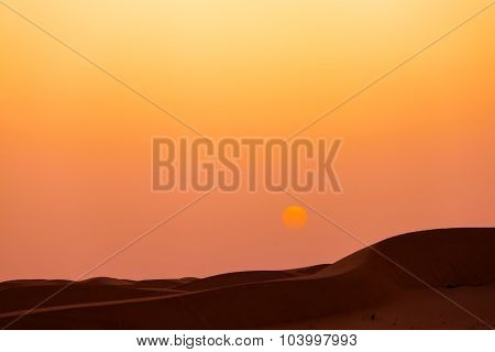 Sunset in Dubai desert