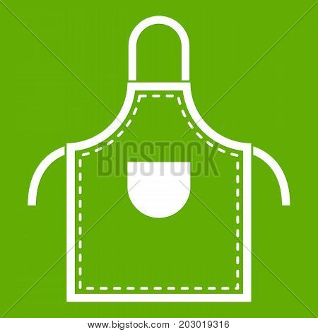 Welding apron icon white isolated on green background. Vector illustration