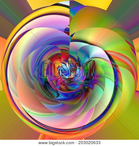 Abstract coloring background of the horizon gradient with visual wave,slice,poolar coordinates, twirl,pinch and lighting effects