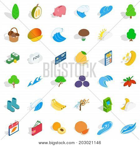 Vital icons set. Isometric style of 36 vital vector icons for web isolated on white background