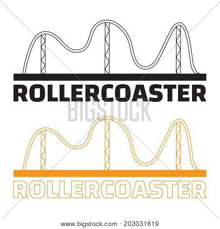 Roller Coaster Vector. Rollercoaster Or Amusement Park Rollers