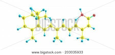 Isotretinoin Molecular Structure Isolated On White