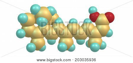 Isotretinoin Molecular Structure Isolated On White
