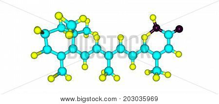Isotretinoin Molecular Structure Isolated On White