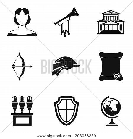 Middle age icons set. Simple set of 9 middle age icons for web isolated on white background