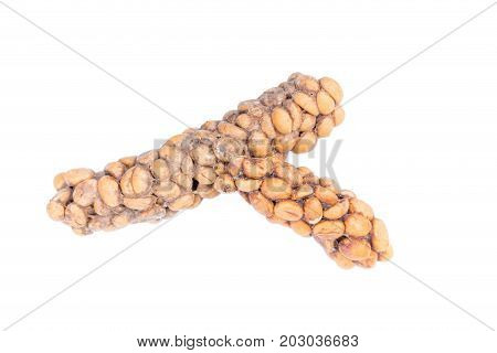 Kopi Luwak Or Civet Coffee, Coffee Beans Excreted By The Civet Isolated On White Background
