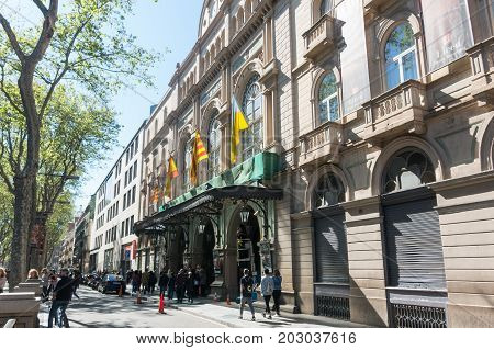 The Gran Teatre Del Liceu, Ramblas, Barcelona, Spain.