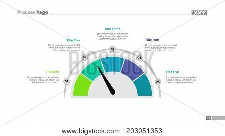 Semicircle diagram slide template. Business data. Graph, diagram, design. Creative concept for infographic, templates, presentation, marketing, report. Can be used for topics like speed, marketing, progression