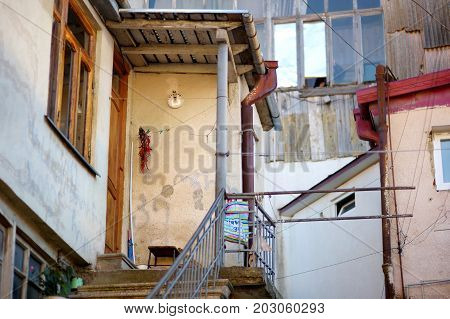 Kutaisi, Georgia - November 22, 2016: Picturesque Medieval Streets Of Kutaisi Town, Capital Of The W