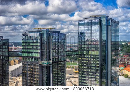 Goteborg Sweden - July 2017: Gothia Towers an early morning Gothia Towers is Scandinavia's largest hotel located in Gothenburg.