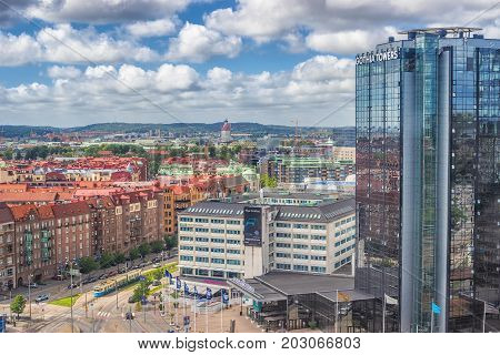 Goteborg Sweden - July 2017: Gothia Towers an early morning Gothia Towers is Scandinavia's largest hotel located in Gothenburg.