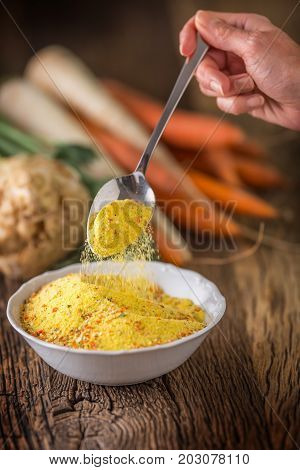 Vegeta Seasoning Spices Condiment With Dehydrated Carrot Parsley Celery Parsnips And Salt With Or Wi