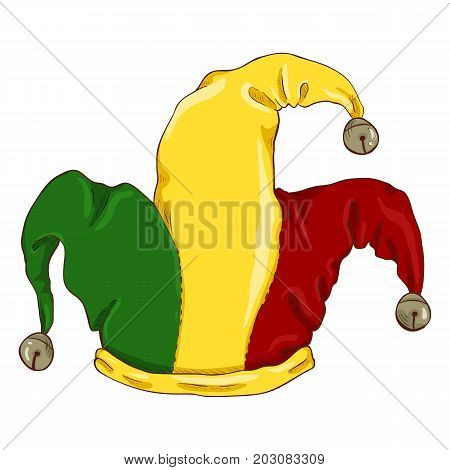Vector Single Cartoon Color Jokers Hat