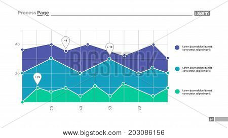 Area chart with scatter plot template. Element of chart, analysis, statistics. Concept for presentation, templates, annual report. Can be used for topics like business, marketing, trade