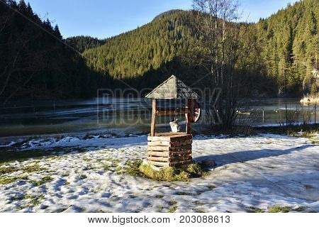 Rural Water Fountain In Red Lake (romania)