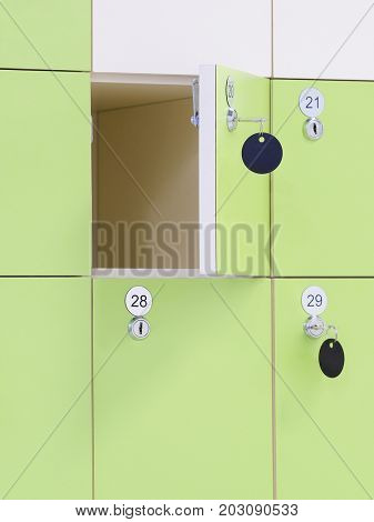 Box of a locker room in fitness club