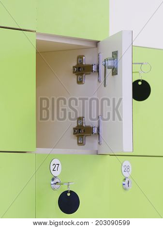 Box of a locker room in fitness club