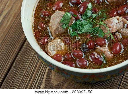Gomgush - traditional Armenian banquet stew close up traditional meal