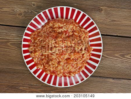 Domatesli pilav - traditional Turkish style close up traditional meal