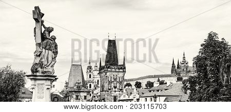 Historical scene of Prague Czech republic central Europe. Travel destination. Cultural heritage. Urban scene.