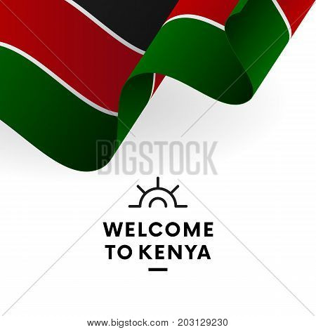 Welcome to Kenya. Kenya flag. Patriotic design. Vector illustration.
