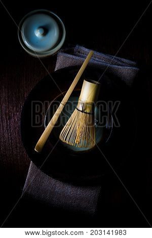 Japanese Tea Caddy And Whisk For Tea Ceremony