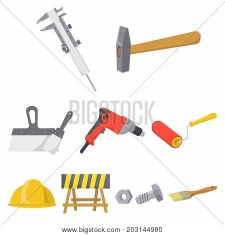 Build and repair set icons in cartoon design. Big collection of build and repair vector symbol stock illustration