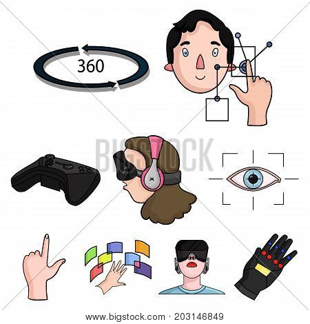 Virtual reality set icons in cartoon design. Big collection of virtual reality vector symbol stock illustration