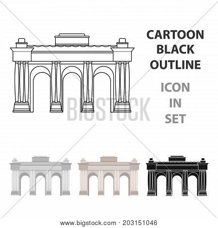The Belgian arch monument.The dark Belgian wolf. Belgium single icon in cartoon style vector symbol stock web illustration.