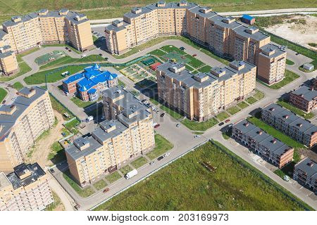 Above View Of New Quarter In Moscow Region