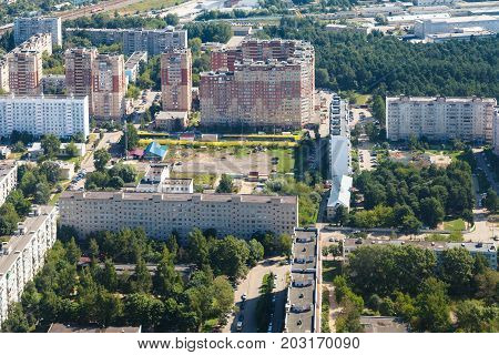Above View Of Residential District In Dedovsk Town