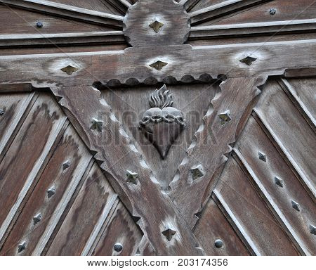 Chortkiv - Ternopil - Ukraine - December 21 2015. Fragments of the external architecture of the Dominican church in Chortkiv. Monument of architecture of 17-20 centuries.