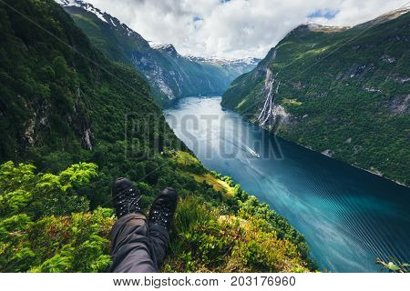 Breathtaking view of Sunnylvsfjorden fjord