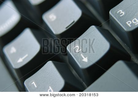 zblízka klávesnice mělké hloubky ostrosti, zaměření na 2