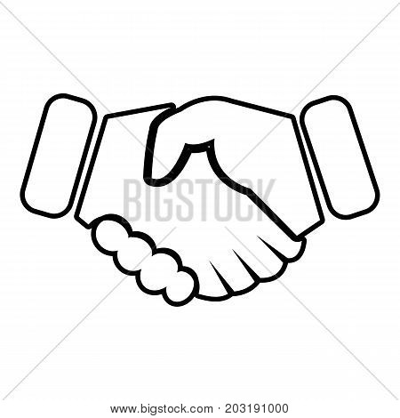 Handshake ice hockey icon. Outline illustration of handshake ice hockey vector icon for web design isolated on white background