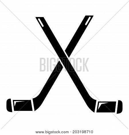 Two crossed hockey sticks icon . Simple illustration of two crossed hockey sticks vector icon for web design isolated on white background