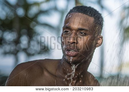 The Black Guy In The Shower In Nature