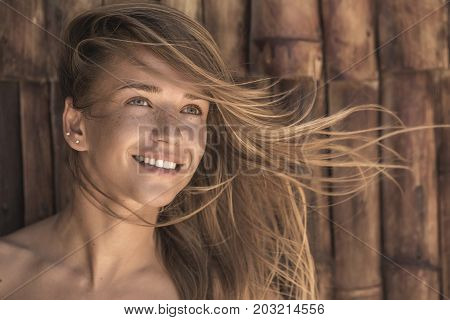 A Young, Portrait Of Innocent Blonde