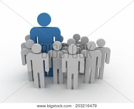 leadership concept . team..  . 3d rendered illustration