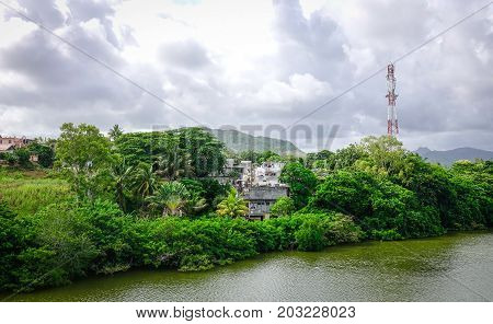 River Scene In Mahebourg, Mauritius